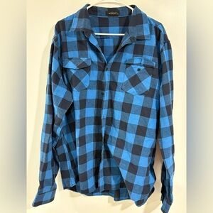 Blue and Black Checkered Men's Shirt